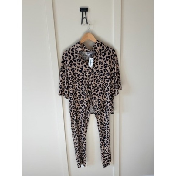 Abound Other - Abound Nordstrom Kayla Animal Leopard Print Lounge Pajama Set Tan Black